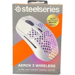 SteelSeries Aerox 3 Wireless Ultra Lightweight USB RGTB Optical Gaming Mouse - Snow (Online Order Only)