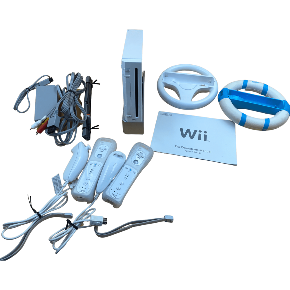 White Wii System Steering Wheel Bundle (Online Order Only)