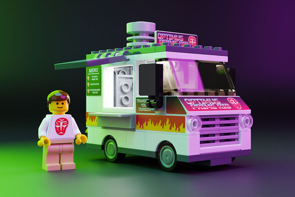 Optimus Prime Ribs - B3 Customs® Food Truck w/ Minifigure (Online Order Only)