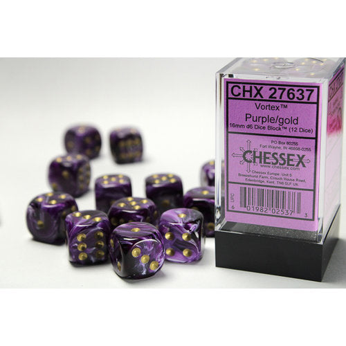 Chessex: D6 Vortex Dice set - 16MM (Online Order Only)