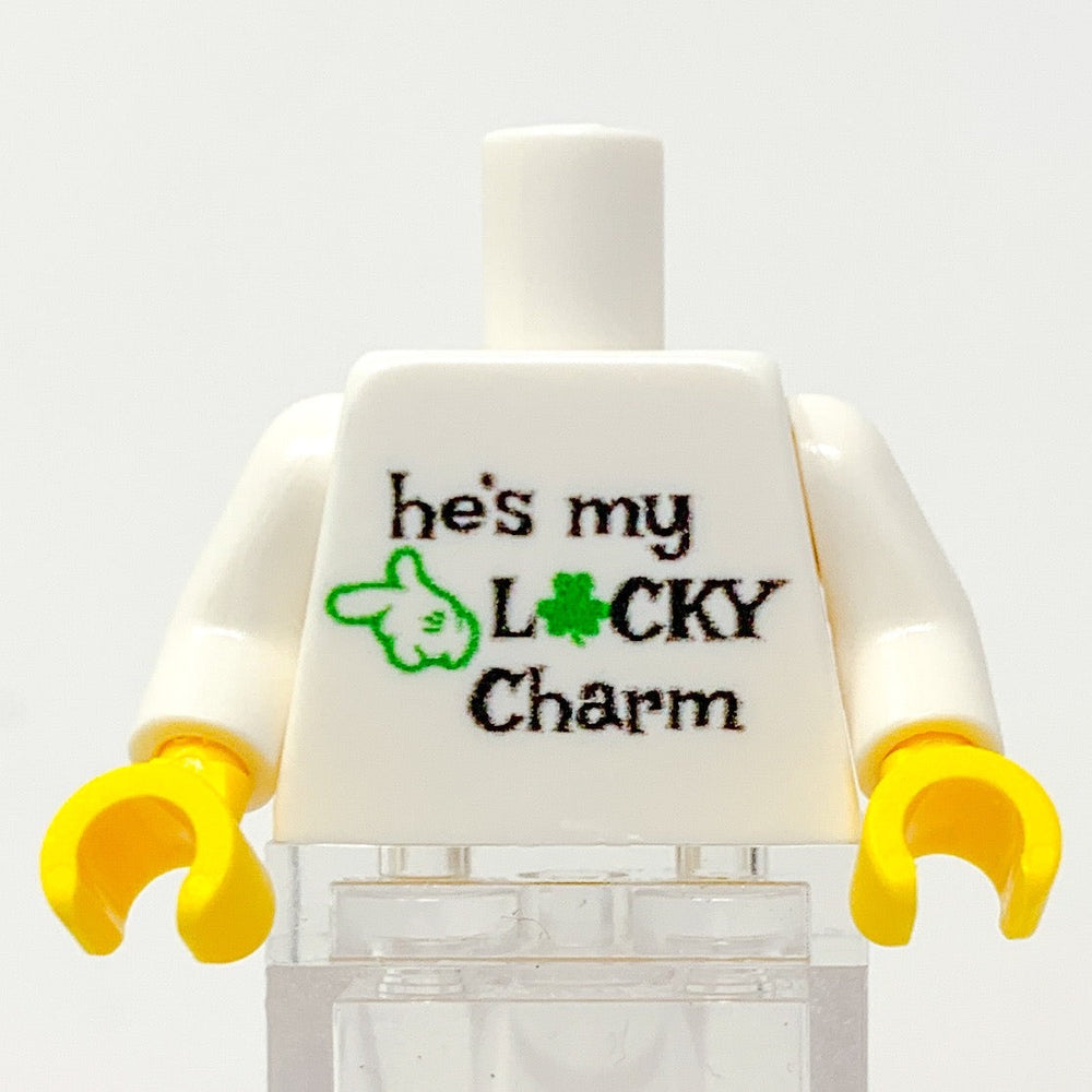 B3 Customs® Printed He's My Lucky Charm St. Patrick's Day Minifig Torso (Online Order Only)