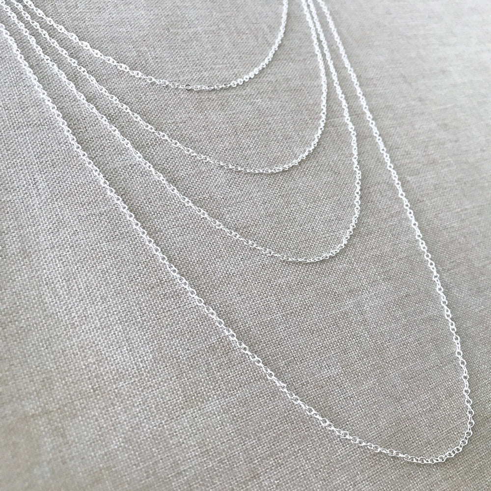 24" - 925 Sterling Silver Filled Necklace Chain - Dainty Fine - 24" - 24 Inch - Lobster Claw Clasp - .925 Stamped - Cable Chain (ONLINE ORDER ONLY)