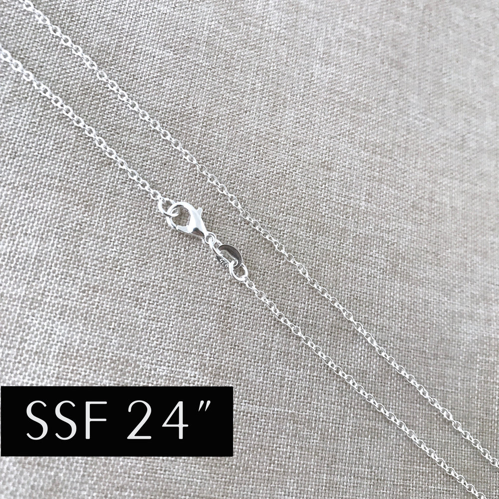 24" - 925 Sterling Silver Filled Necklace Chain - Dainty Fine - 24" - 24 Inch - Lobster Claw Clasp - .925 Stamped - Cable Chain (ONLINE ORDER ONLY)