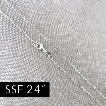 24" - 925 Sterling Silver Filled Necklace Chain - Dainty Fine - 24" - 24 Inch - Lobster Claw Clasp - .925 Stamped - Cable Chain (ONLINE ORDER ONLY)