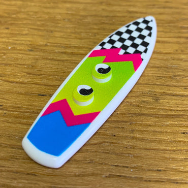B3 Customs® Printed Ying Tang / Checkerboard Surfboard made from LEGO® bricks (Online Order Only)