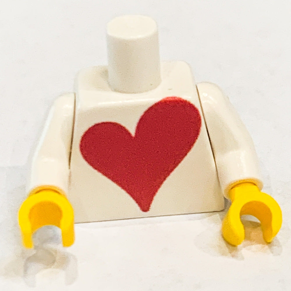 Custom Printed Big Heart Minifig Torso (Valentine's Day) made with LEGO parts - B3 Customs (Online Order Only)