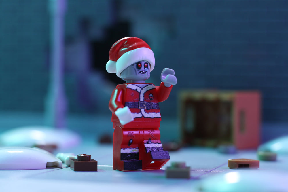 Zombie Santa Minifig made using LEGO parts - B3 Customs (Online Order Only)