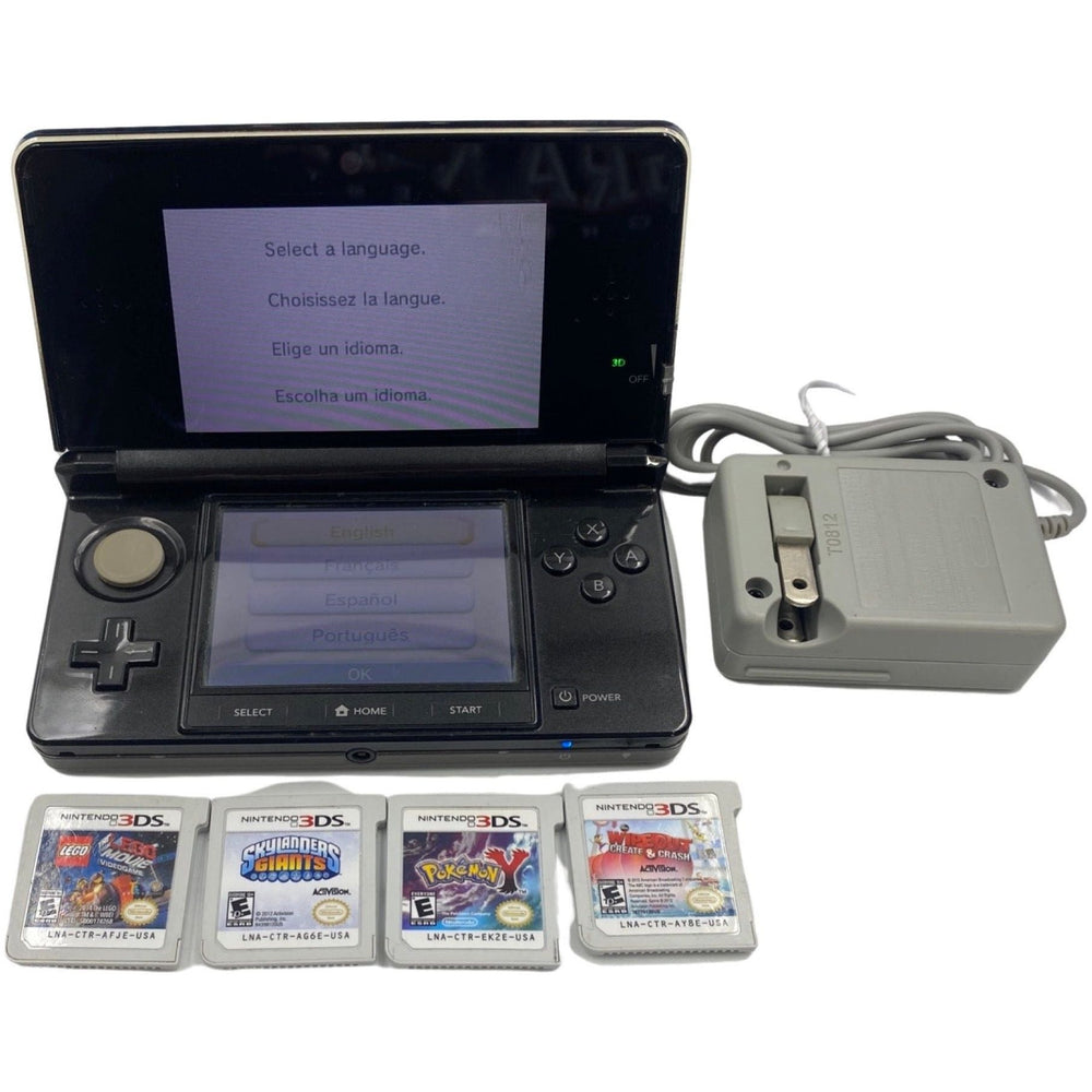 Nintendo 3DS Cosmo Black - Nintendo 3DS (4 Game Bundle) (Online Order Only)