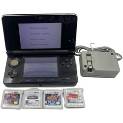 Nintendo 3DS Cosmo Black - Nintendo 3DS (4 Game Bundle) (Online Order Only)