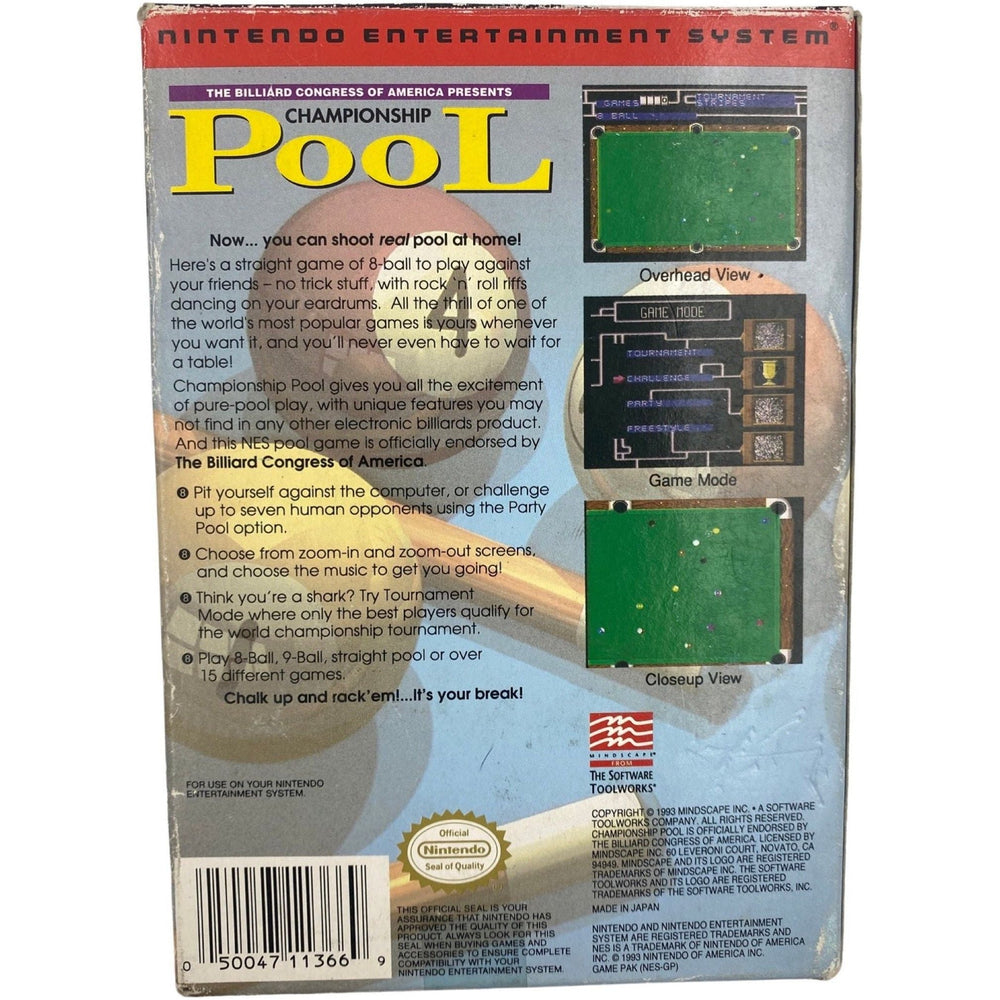 Championship Pool - NES (Online Order Only)