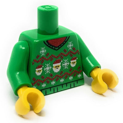Ugly Green Santa Christmas Sweater Printed Torso made using LEGO parts (Online Order Only)