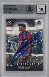 Graded 2023-24 Topps UCC Lamine Yamal #EN10 European Nights Signed Rookie RC Soccer Card Beckett BAS BGS Auto 10 (ONLINE ORDER ONLY)