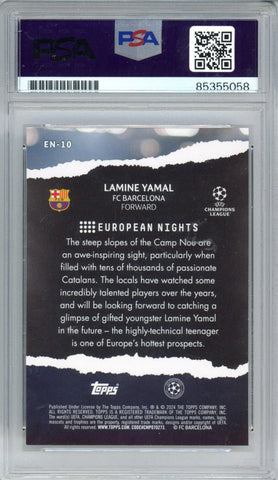 Graded 2023-24 Topps UCC Lamine Yamal #EURO European Nights Signed Rookie RC Soccer Card PSA/DNA Auth Authentic (ONLINE ORDER ONLY)