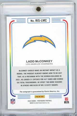2024 Panini Photogenic Ladd McConkey #RIS-LMC Autograph Rookie RC Football Card (ONLINE ORDER ONLY)