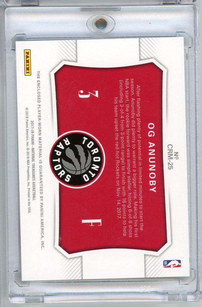 2017 Panini National Treasures Colossal Rookie Materials OG Anunoby #CRM-25 /25 Player Worn Relic Rookie RC Basketball Card (ONLINE ORDER ONLY)
