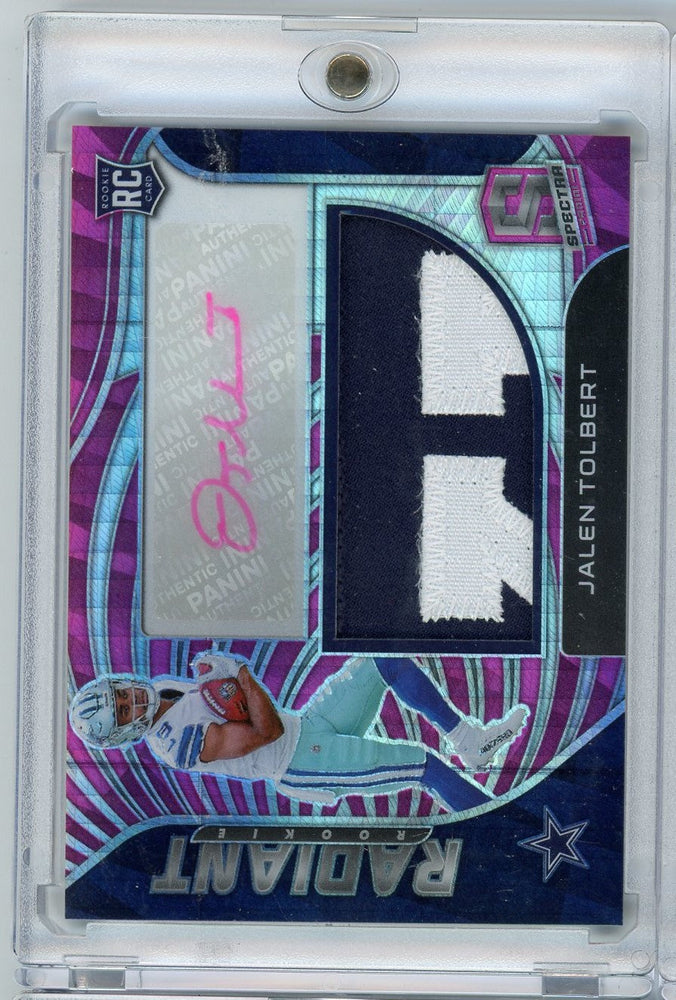 2022 Panini Spectra Radiant Rookie Jalen Tolbert #RAD-JTO /25 RPA Autographed Rookie RC Football Card (ONLINE ORDER ONLY)