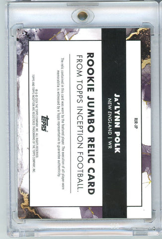 2024 Topps Inception Ja'Lynn Polk #RJR-JP /150 Jumbo Relic Rookie RC Football Card (ONLINE ORDER ONLY)