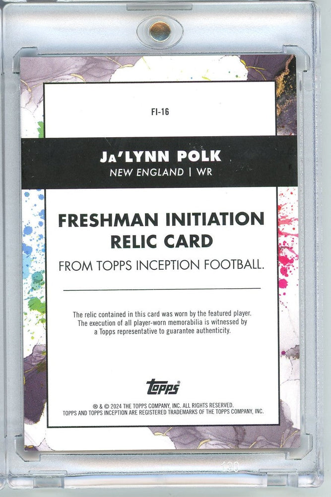 2024 Topps Inception Freshman Initiation Ja'Lynn Polk #FI-16 /75 Relic Rookie RC Football Card (ONLINE ORDER ONLY)