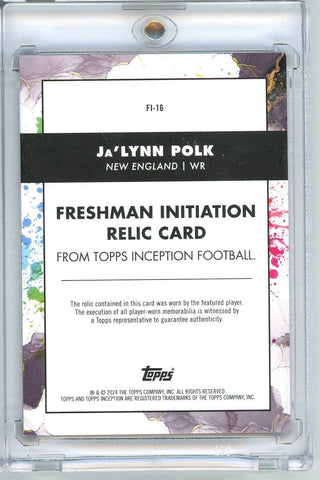 2024 Topps Inception Freshman Initiation Ja'Lynn Polk #FI-16 /75 Relic Rookie RC Football Card (ONLINE ORDER ONLY)