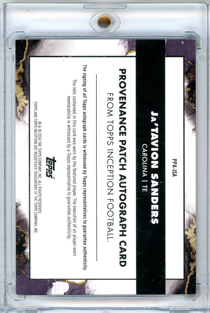 2024 Topps Inception Ja'Tavion Sanders #PPA-JSA /20 Autographed Rookie RC Football Card (ONLINE ORDER ONLY)