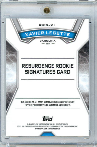 2024 Topps Resurgence Xavier Legette #RRS-XL Autographed Rookie RC Football Card (ONLINE ORDER ONLY)