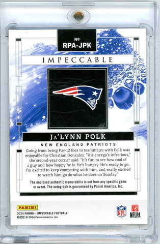 2024 Panini Impeccable Ja'Lynn Polk #RPA-JPK /99 RPA Autographed Rookie RC Football Card (ONLINE ORDER ONLY)