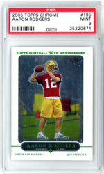 Graded 2005 Topps Chrome Aaron Rodgers #190 Rookie RC Football Card PSA 9 Mint (ONLINE ORDER ONLY)