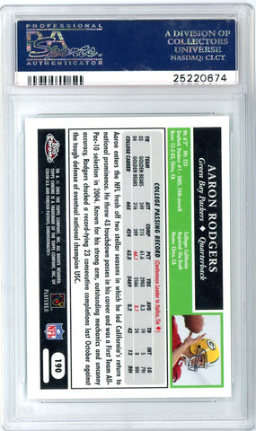 Graded 2005 Topps Chrome Aaron Rodgers #190 Rookie RC Football Card PSA 9 Mint (ONLINE ORDER ONLY)