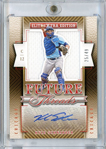 2015 Panini Elite Extra Edition Kyle Schwarber #2 /49 Future Threads Silhouette RPA Auto Rookie RC Baseball Card (ONLINE ORDER ONLY)