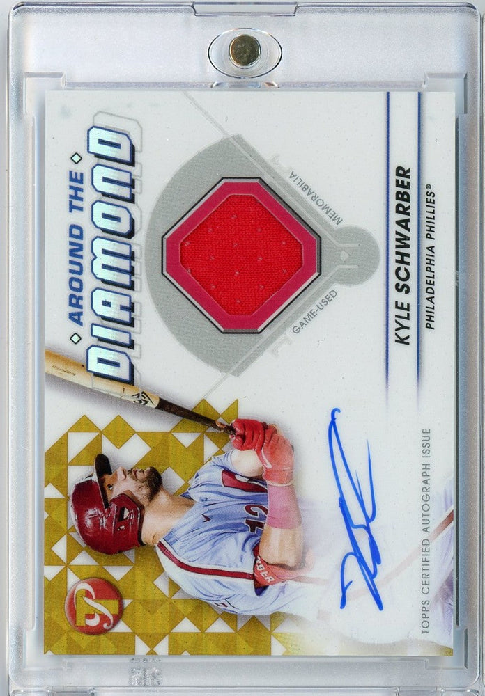 2023 Topps Pristine Kyle Schwarber #ADR-KS /50 Around the Diamond Auto Relic Philadelphia Phillies Baseball Card (ONLINE ORDER ONLY)