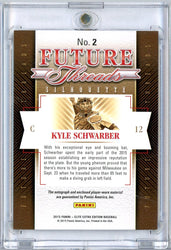 2015 Panini Elite Extra Edition Kyle Schwarber #2 /49 Future Threads Silhouette RPA Auto Rookie RC Baseball Card (ONLINE ORDER ONLY)