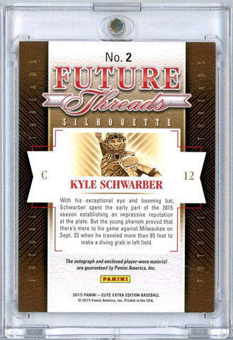 2015 Panini Elite Extra Edition Kyle Schwarber #2 /49 Future Threads Silhouette RPA Auto Rookie RC Baseball Card (ONLINE ORDER ONLY)