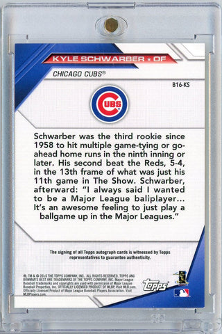 2016 Bowman Best Kyle Schwarber #B16-KS /99 Auto Rookie RC Baseball Card (ONLINE ORDER ONLY)