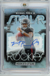2024 Panini Rookies & Stars Michael Penix Jr #SRMPJ /99 Stellar Rookies Auto Atlanta Falcons Rookie RC Football Card (ONLINE ORDER ONLY)