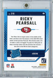 2024 Panini Donruss Ricky Pearsall #318 Green Parallel Auto Rookie RC Football Card (ONLINE ORDER ONLY)