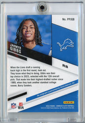 2023 Panini Donruss Elite Pen Pals Black Gold Ink Jahmyr Gibbs #PPJGB Autograph Rookie RC Football Card (ONLINE ORDER ONLY)
