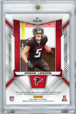 2022 Panini XR Gold Drake London #RSA-DL #'d 10/10 RPA Auto Rookie RC Football Card (ONLINE ORDER ONLY)