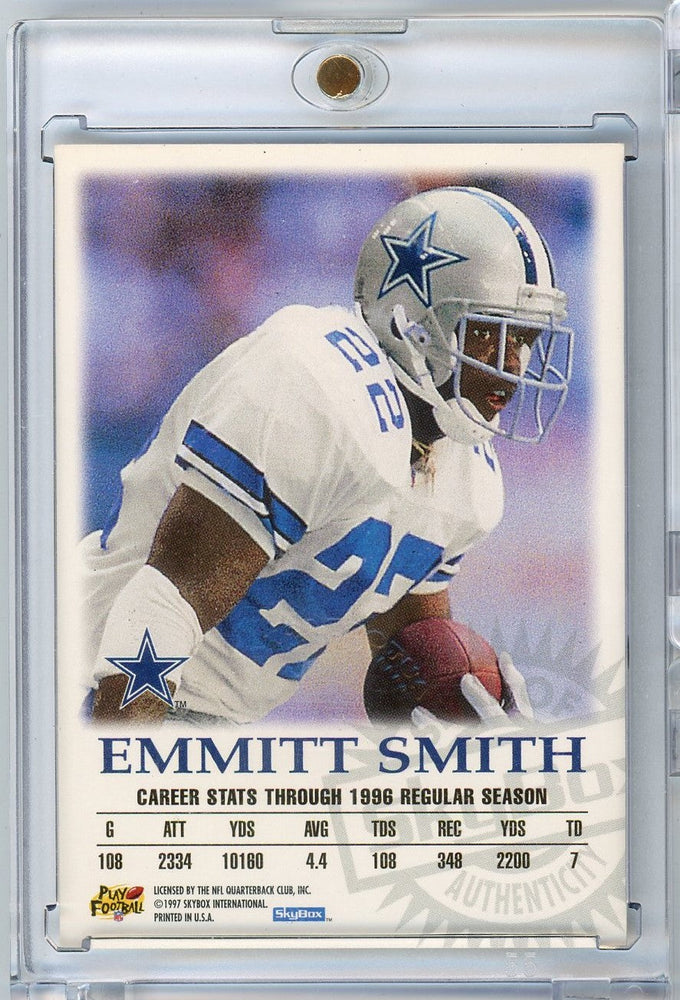 1997 Skybox Emmitt Smith Autographics On Card Auto Dallas Cowboys Football Card (ONLINE ORDER ONLY)
