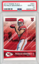 Graded 2017 Panini Rookies & Stars Patrick Mahomes II #201 Rookie RC Football Card PSA 10 Gem Mint (ONLINE ORDER ONLY)