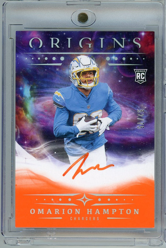 2025 Panini Origins Omarion Hampton #RAOHA /75 Orange Auto Rookie RC Football Card (ONLINE ORDER ONLY)
