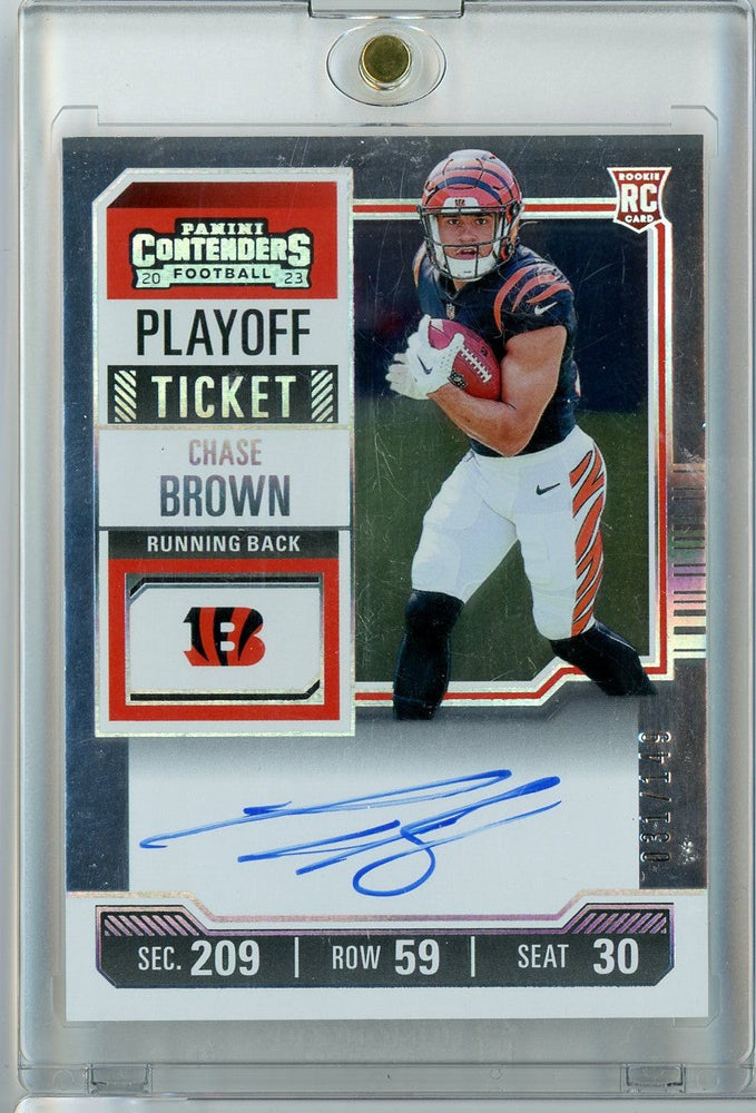2023 Panini Contenders Playoff Ticket Chase Brown #105  /149 Auto Rookie RC Football Card (ONLINE ORDER ONLY)