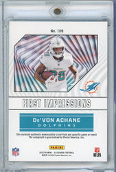 2023 Panini Illusions Devon Achane #109 /399 First Impressions Autograph Rookie RC Football Card (ONLINE ORDER ONLY)