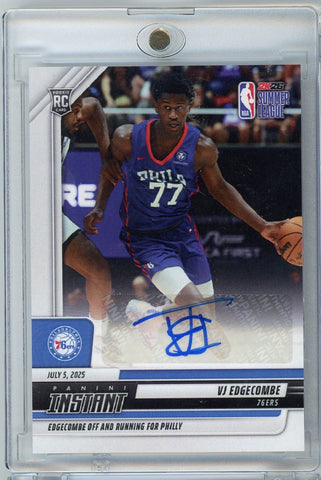 2025 Panini Instant VJ Edgecombe #1 /99 Autograph Rookie RC Basketball Card (ONLINE ORDER ONLY)
