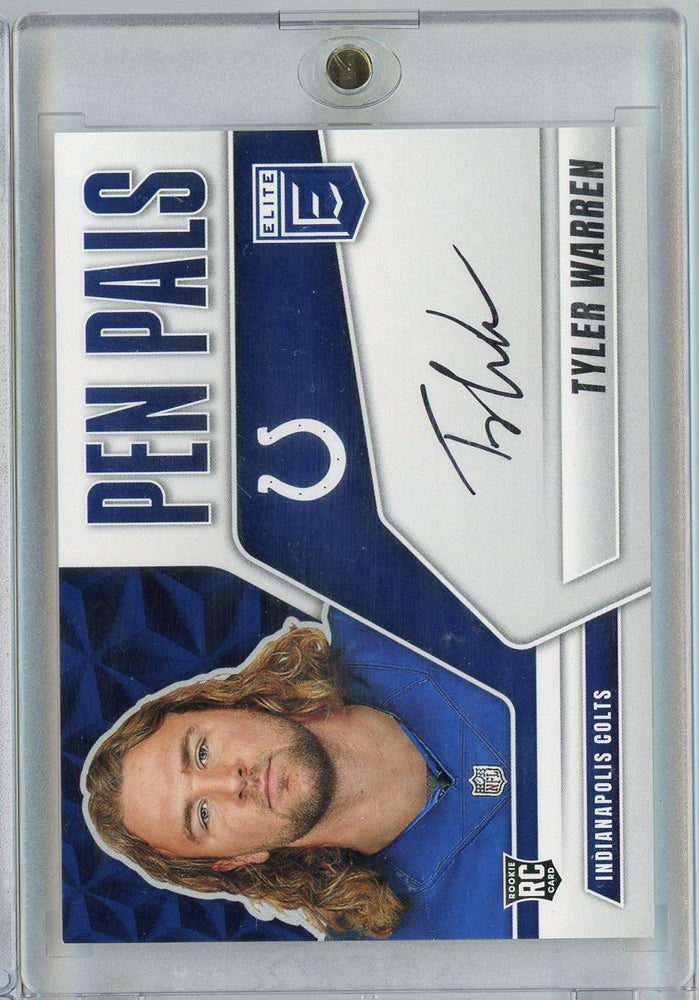 2025 Donruss Elite Pen Pals Tyler Warren #PPTWA Auto Rookie RC Football Card (ONLINE ORDER ONLY)