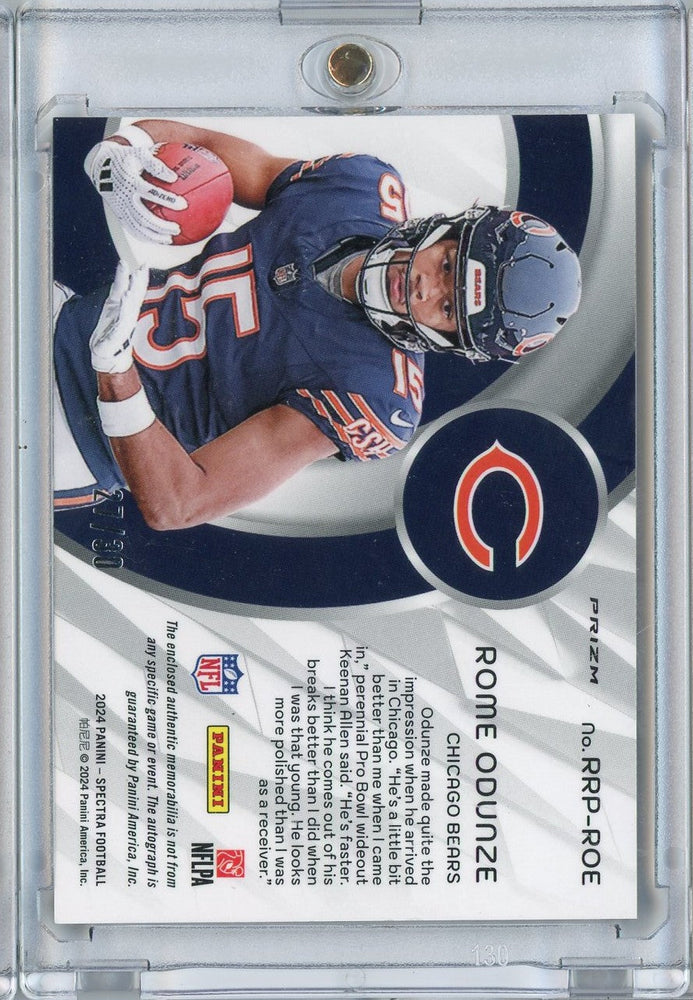 2024 Panini Spectra Radiant Rookie Rome Odunze #RRP-ROE RPA Auto /30 Rookie RC Football Card (ONLINE ORDER ONLY)