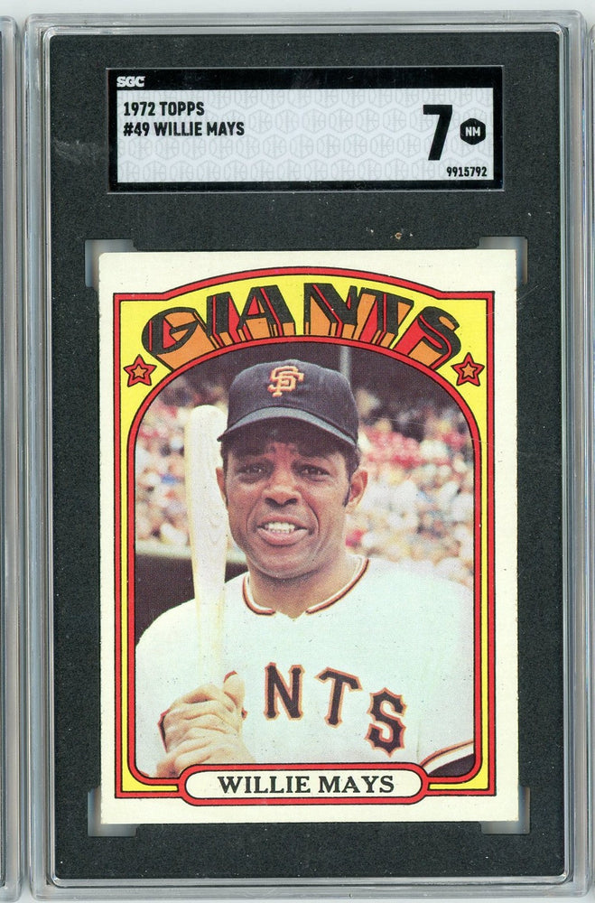 Graded 1972 Topps Willie Mays #WILLIE Baseball Card SGC 7 Near Mint (ONLINE ORDER ONLY)