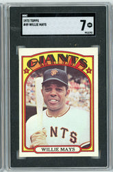 Graded 1972 Topps Willie Mays #WILLIE Baseball Card SGC 7 Near Mint (ONLINE ORDER ONLY)