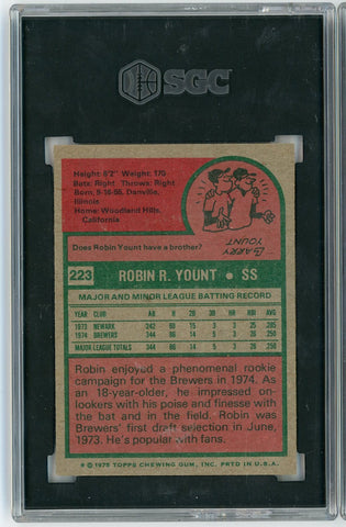 Graded 1975 Topps Robin Yount #ROBIN Rookie RC Baseball Card SGC 7.5 Near Mint+ (ONLINE ORDER ONLY)