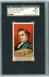 Graded 1888 N76 W. Duke, Sons & Co. Great Americans #DICTIONARY Noah Webster Baseball Tobacco Card SGC 4.5 (ONLINE ORDER ONLY)