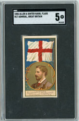 Graded 1886 Allen & Ginter Naval Flags N17 Admiral Great Britain Baseball Tobacco Card SGC 5 Excellent (ONLINE ORDER ONLY)